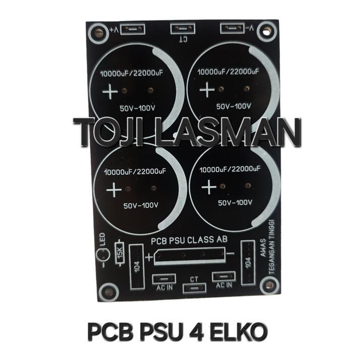 ( PCB MODUL ELKO 4 ELCO )  TEMPAT TATAKAN ELKO POWER SUPPLY PSU AMPLIFIER AMPLI DIODA SISIR 4ELKO 4 