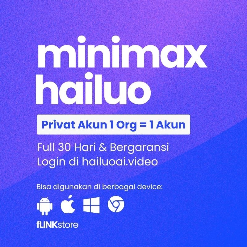 MINIMAX HAILUO AI REALISTIC VIDEO GENERATOR 30 HARI RESMI