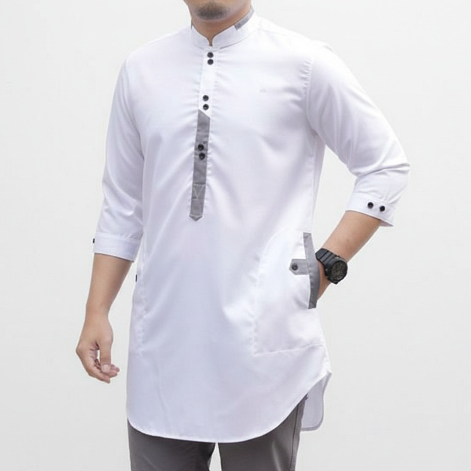 RAINCOS Qaireen Baju Muslim Koko JENKO Lengan Panjang 3/4 TERBARU