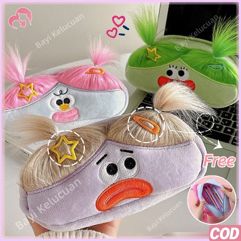 Kotak Pensil Lucu Pensil Besar Kotak Pensil Boneka Lucu Kotak Pensil Boneka Bulu Lucu Alat Tulis Aes