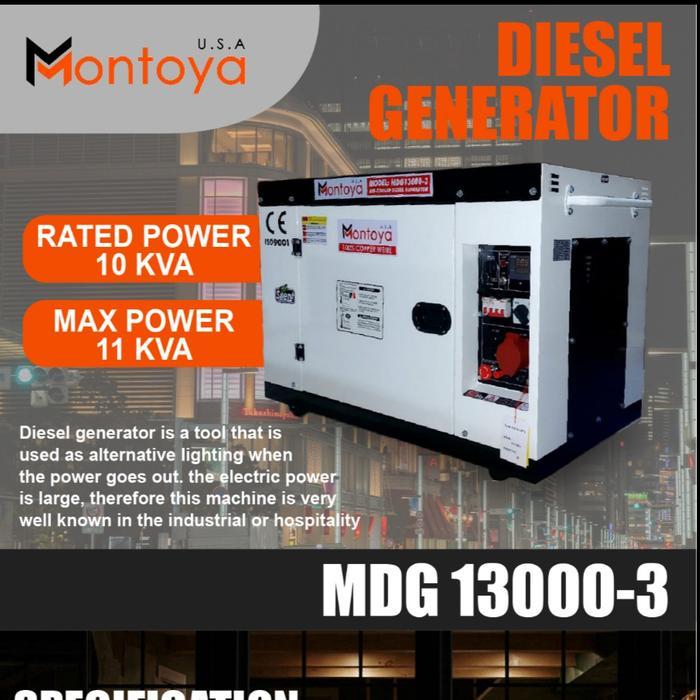 Genset 10 KVA 3 Phase Montoya MDG 13000-3
