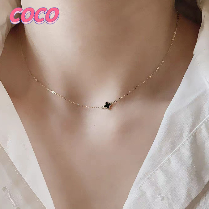 Kalung Semanggi Kalung Clover Kalung Wanita Kalung Titanium Anti Karat Anti Luntur-Coco
