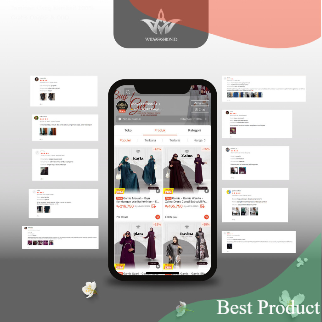 Gamis Remaja - Gamis Busui - Zahra Dress Set Hijab Ceruty Babydoll Premium  By Widya Fashion.IDpakai