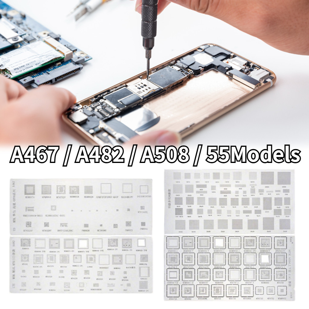 4PCS/set Cetakan Universal IC Plat Amaoe Amaoe A467 / A482 / A508 / 55Models / Stencil Plat BGA Univ