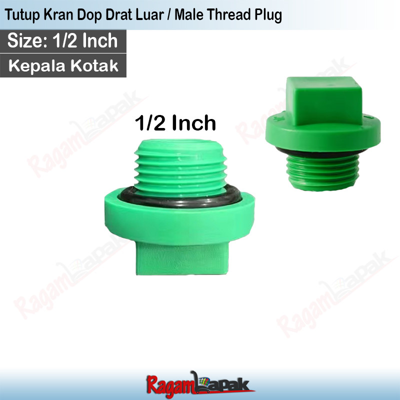 Tutup Kran Dop Drat Luar 1/2 Inch / Penutup Kran Air Drat Luar 1/2 Inch / DOP Drat Luar 1/2" (Kepala