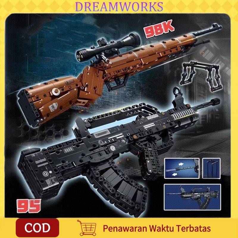 Senapan Mainan Blok AK47 Mainan Model Senjata Hadiah Kompatibel Dengan Lego Brick Blok Mainan Edukat