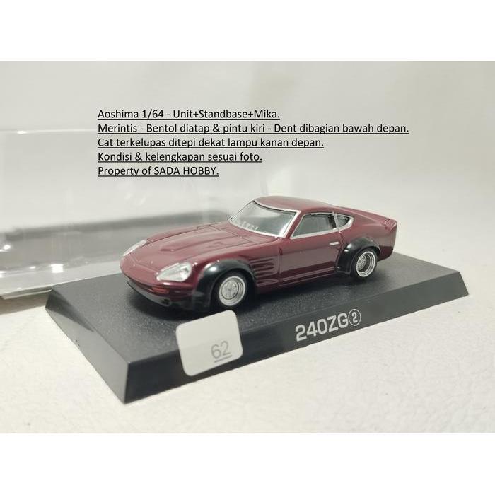 Skala 1/64 Nissan Fairlady 240ZG Merah Maroon Aoshima Grachan