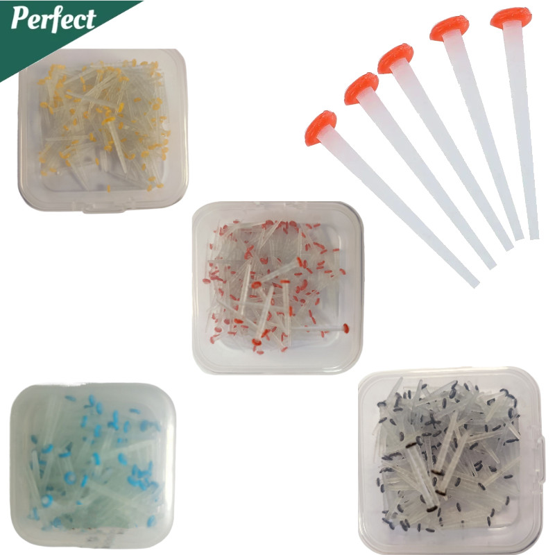 100pcs/box Dental Fiber Posts Straight Screw Quartz Glass Fiber Resin Post Root Canal Pile Restorati