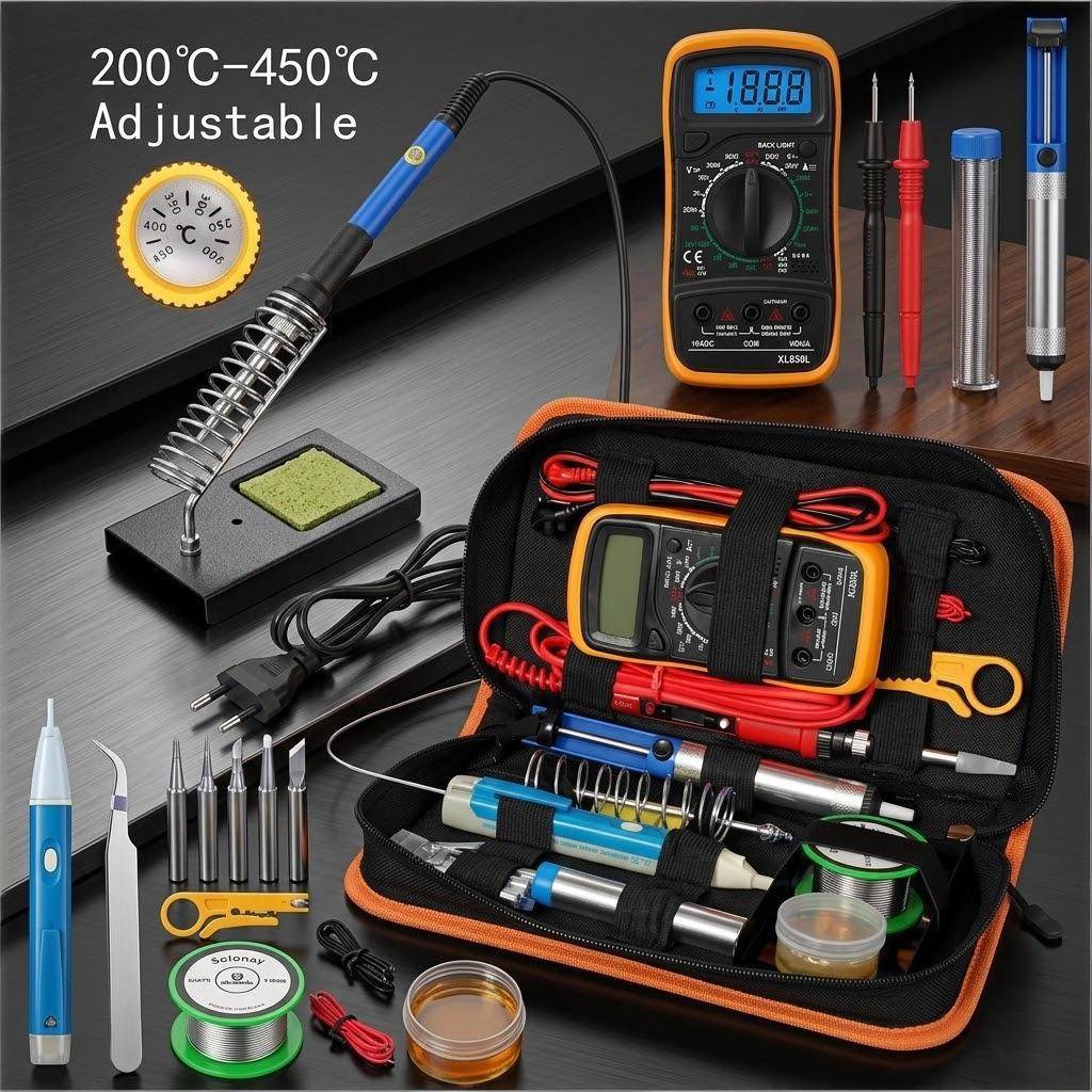 Paket Murah Set Solder Listrik Lengkap Alat Penghisap Timah Penyedot Multimeter 60W 80W Tool Kit Mod
