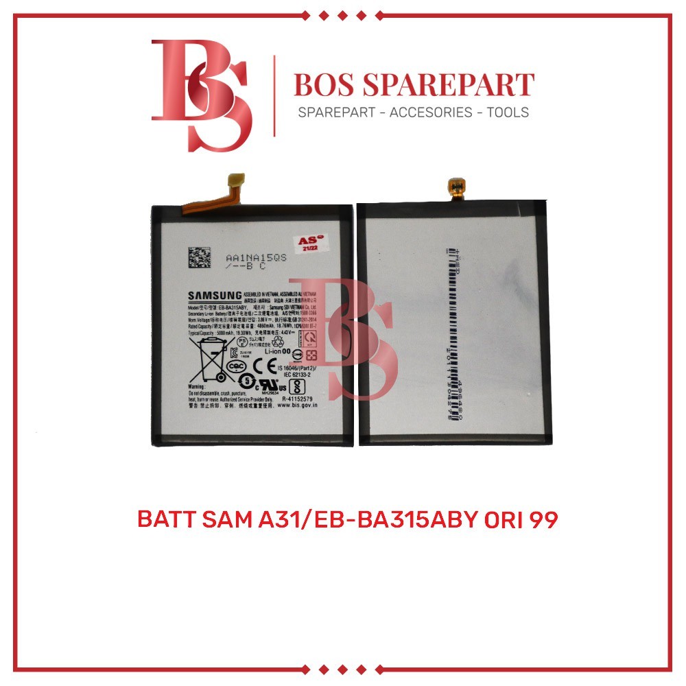 Bos Sparepart ITC Cempaka - BATERAI SAMSUNG A31 / A32 / A22 / A72 / EB - BA315ABY ORI 99 / BATTERY /