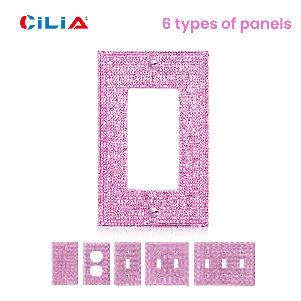 1 wall panel light swit cover, various styles, pink amond, wall panel light swit socket cover, sturd