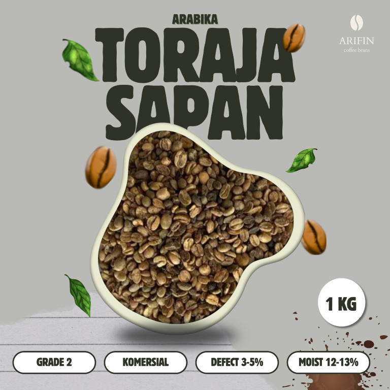 Grade Komersial Toraja Sapan Green Beans | Biji Kopi Mentah