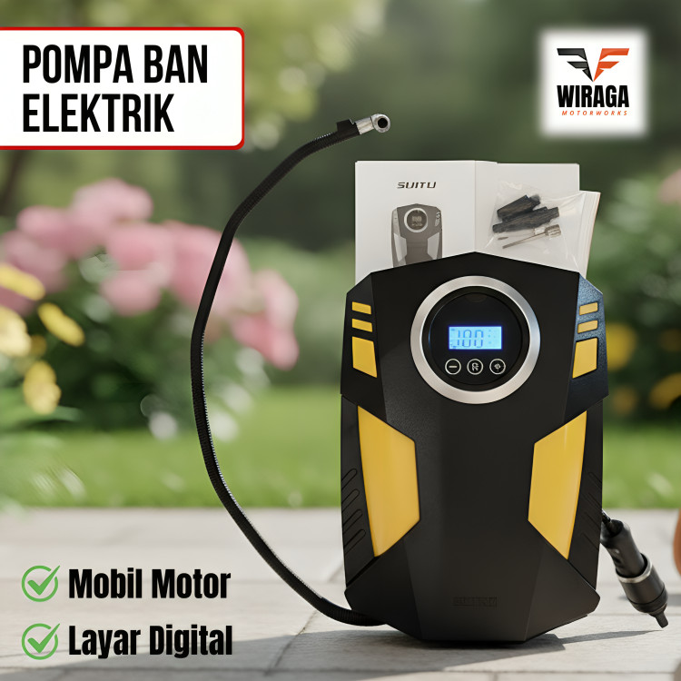 Pompa Ban Elektrik LAYAR DIGITAL Inflator Pompa Ban Sepeda Motor Pompa Angin Portable Pompa Ban Mobi