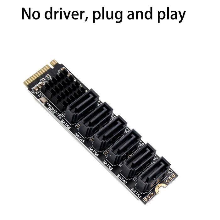 M.2 Nvme To Sata 3.0 6 Ports Adapter Converter Card