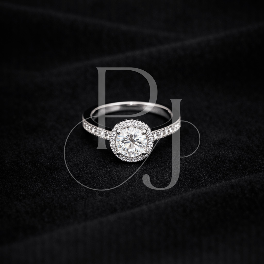 R-088 Moissanite Cincin Wanita  Quality Silver925 Lapis Unlimited Rose Gold Ring By Prince Jewel