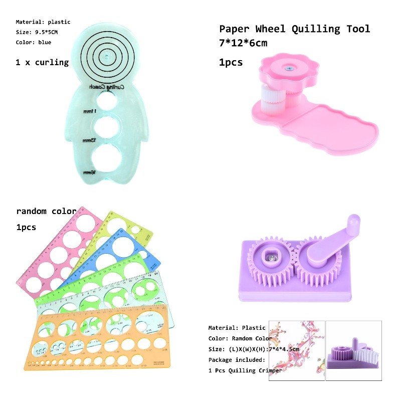Y Paper Crafts Quilling Rolling Tools Kit Mould Needles Tweezer Paper Decoration Random Color