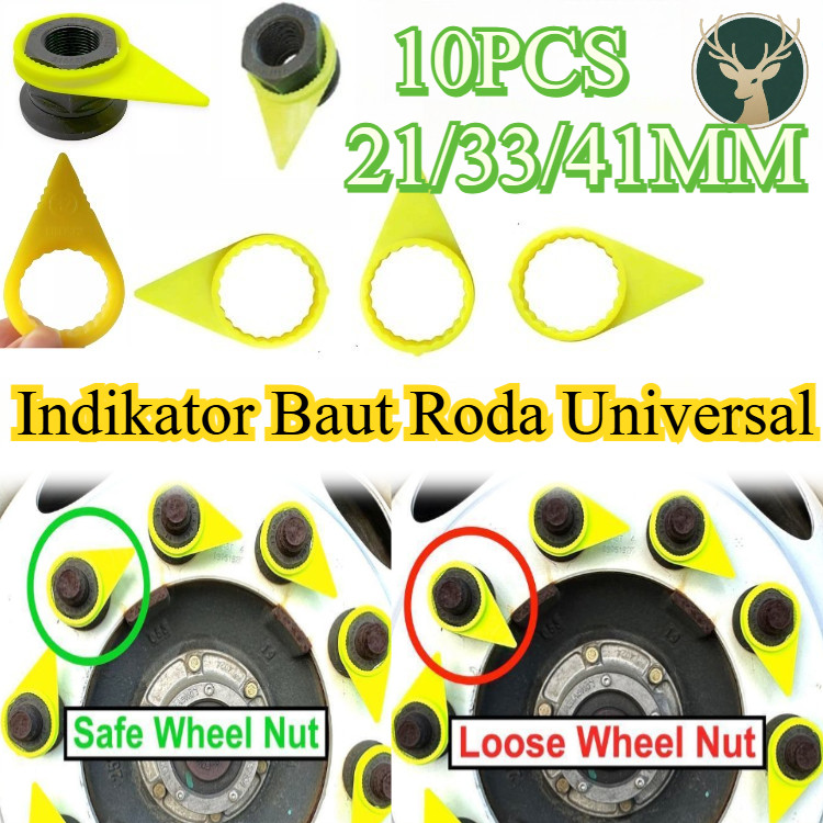 10PCS 21/33/41MM Indikator Baut Roda Universal/ Wheel Nut Indicator Cap Topi Indikator Tanda Pengama