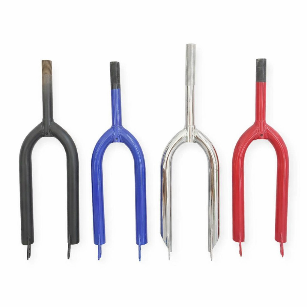 FORK GARPU DEPAN SEPEDA MODEL CAKRAM DRAT ULIR BMX / MINION / MINITREK 20 (ukuran ban 20) Hitam biru