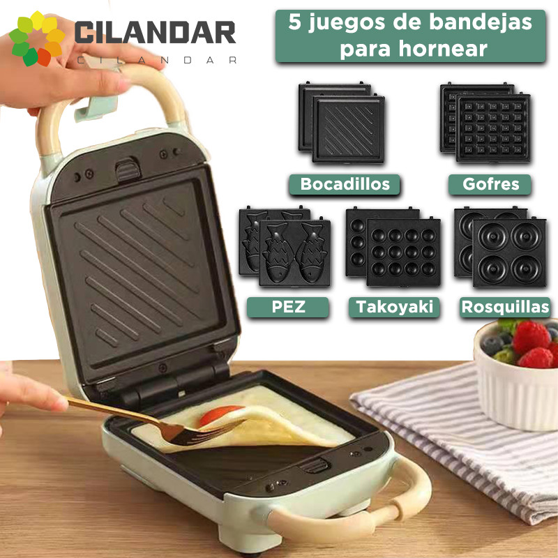 2026 YIDPU Sandwichera 3 en 1 Tostadora eléctrica Waffle Maker Desayuno Pancake Donut Egg Waffle Fis