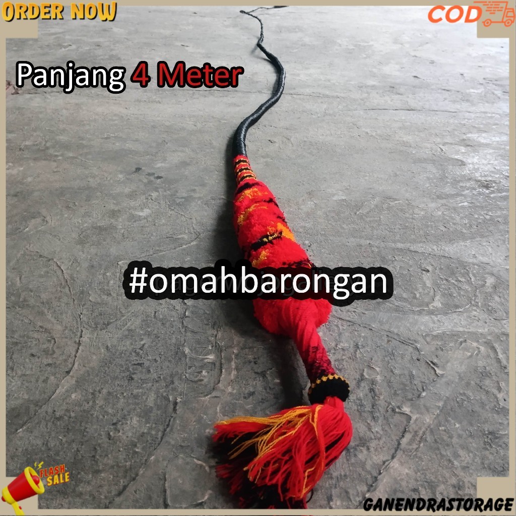 Pecut Bopo 4 Meter Untuk Pentas Dewasa Full Rajut Upat Berkilau GND -50