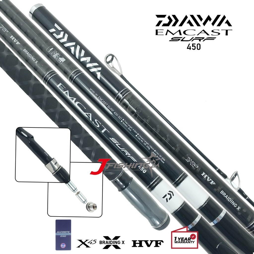 Joran DAIWA EMCAST SURF | 425 450 | Surfcasting Pasiran | Sambung 3 | Distributor Resmi