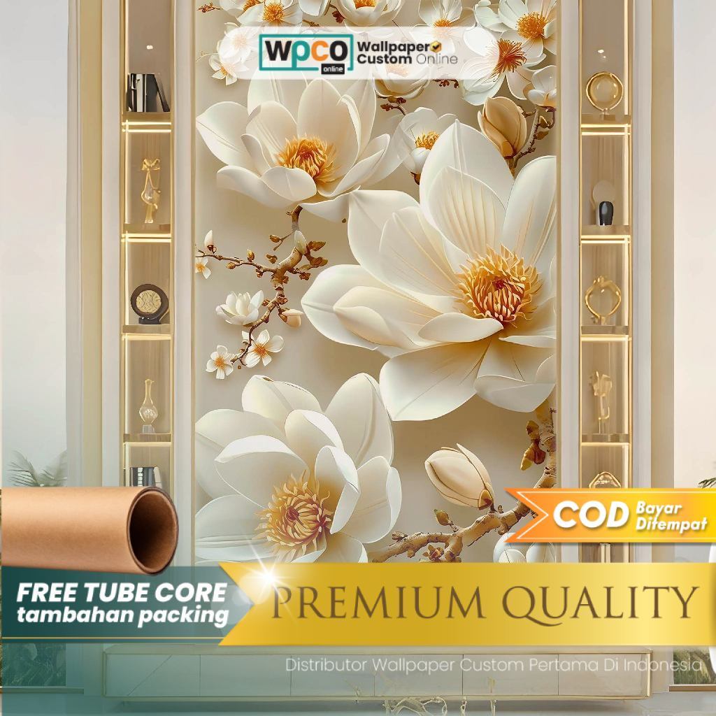 Stiker Dinding - Stiker Dinding Bunga 3D - Stiker Dinding Motif Bunga 3D - Stiker Dinding Gambar Bun