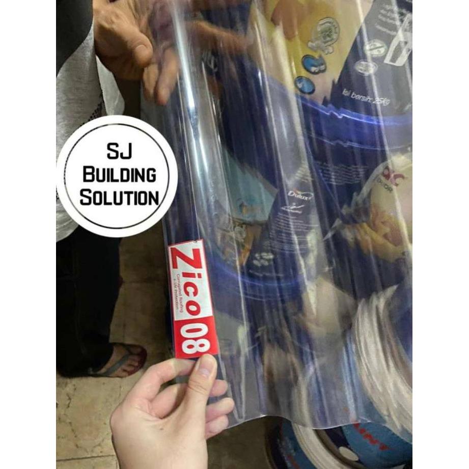 SENG PLASTIK GELOMBANG 240 CM PUTIH 8 KAKI BAGUS ZICO 08 BENING