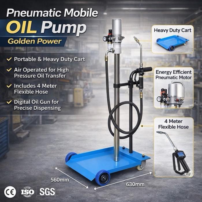 Pneumatic Grease Pump 200L 55 Gallon Golden Power Heavy Duty Grease Pump With Digital Grease Gun