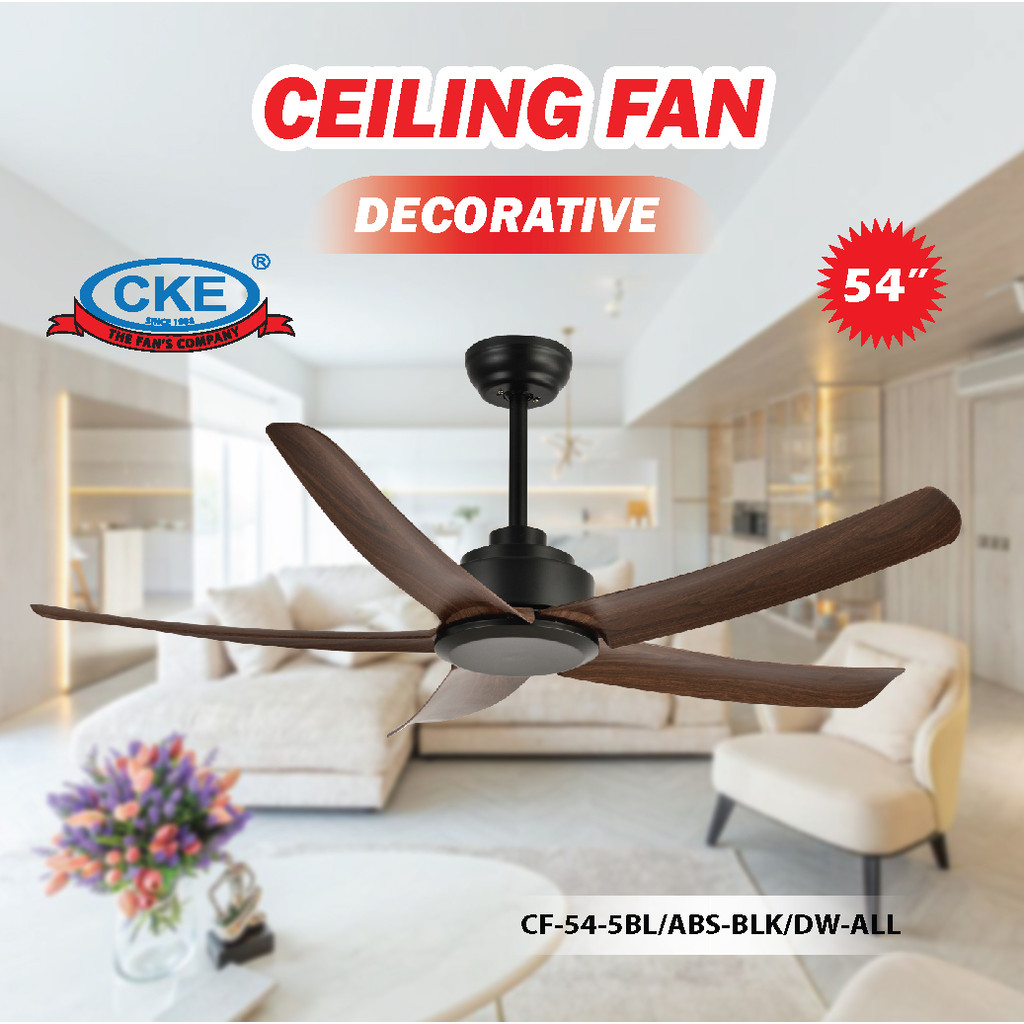 Kipas Angin Gantung Plafon Baling Dekorasi 54" Remote Ceiling Fan Hias