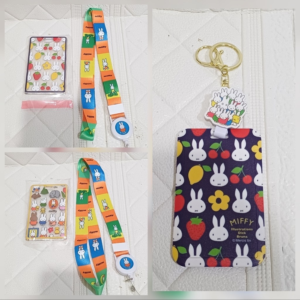 READY  GANTUNGAN LANYARD MIFFY//GANTUNGAN ID CARD MIFFY//GANTUNGAN TEMPAT KARTU MOTIF MIFFY