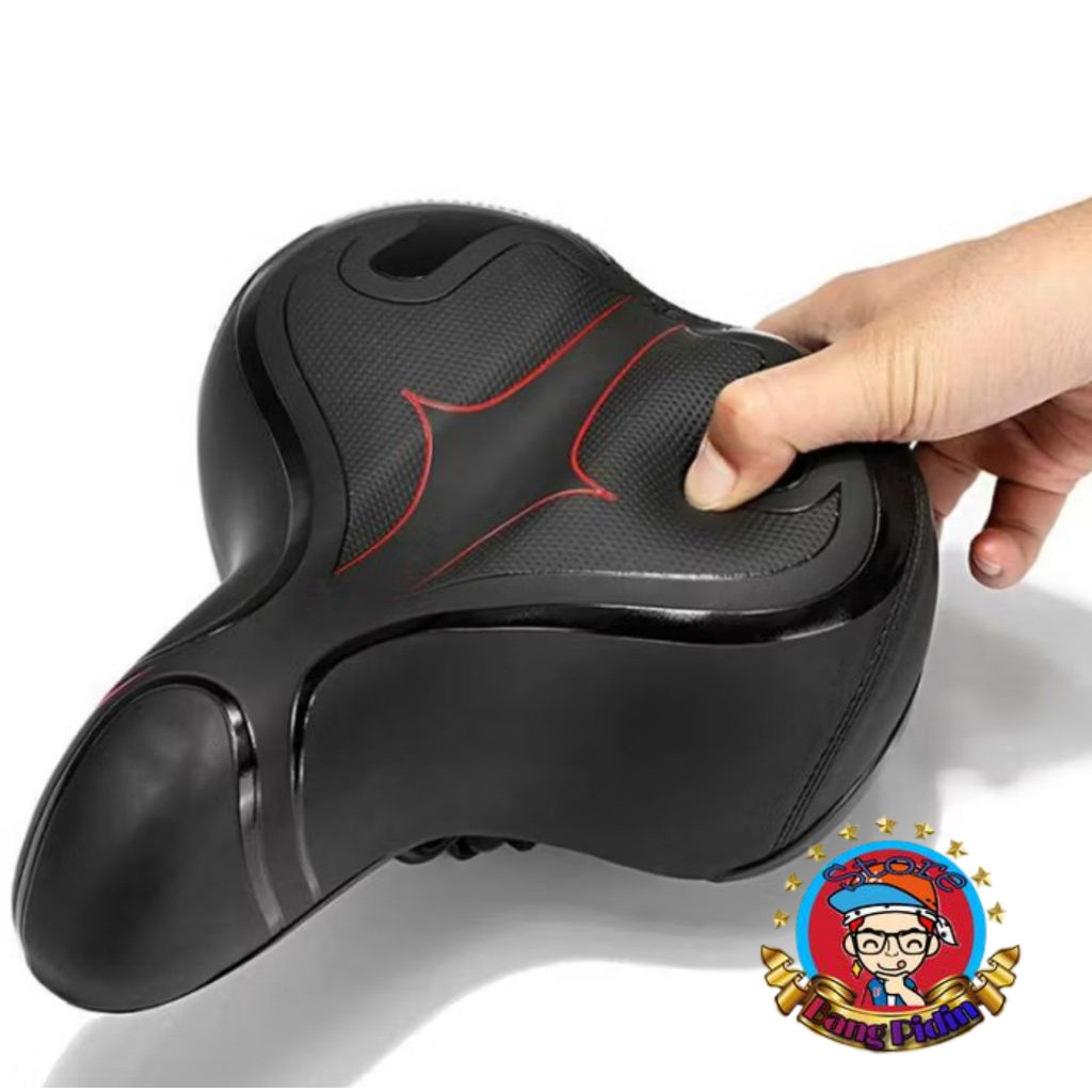 Jok Sepeda Saddel BMX lipat MTB motif garis empuk dan tebal Dewasa