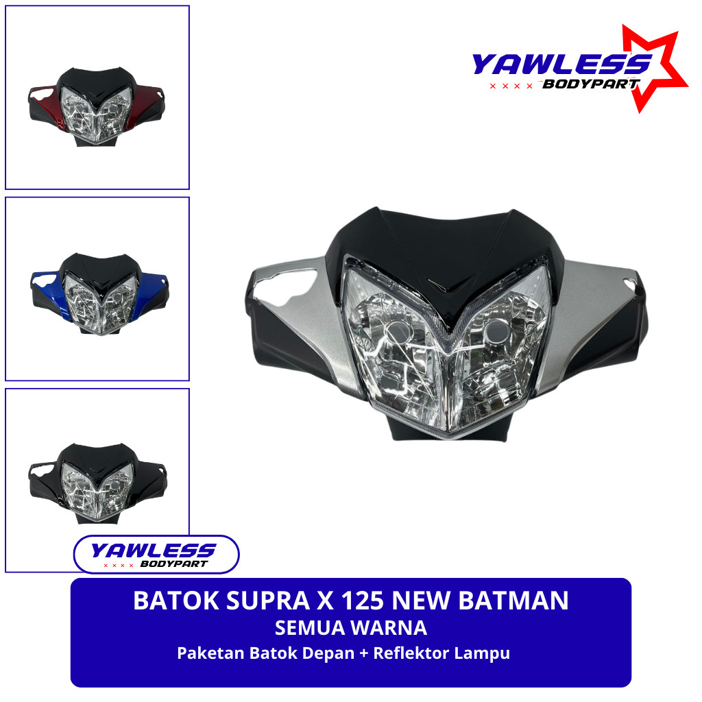 batok depan supra x 125 Batman Merah hitam biru / batok supra x 125 batman