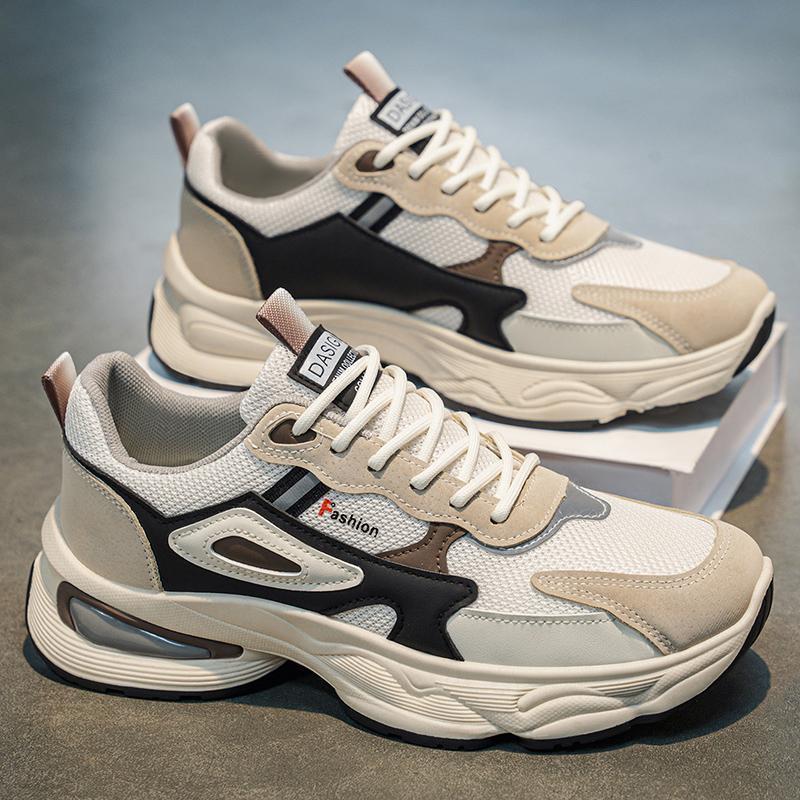 1J Sepatu Pria Sneakers Casual Sporty Mesh Breathable - Sol Karet Tebal Model Unik