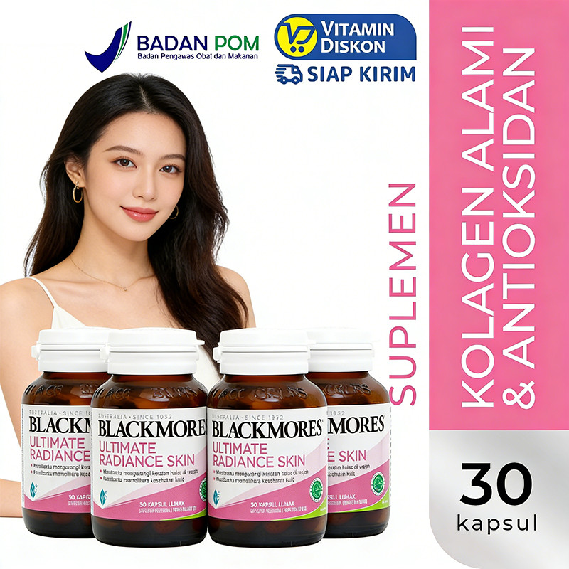Blackmores Ultimate Radiance Skin 1 Kapsul Sehari Mengandung Kolagen, Vit E, Ekstrak Teh Hijau & Lai
