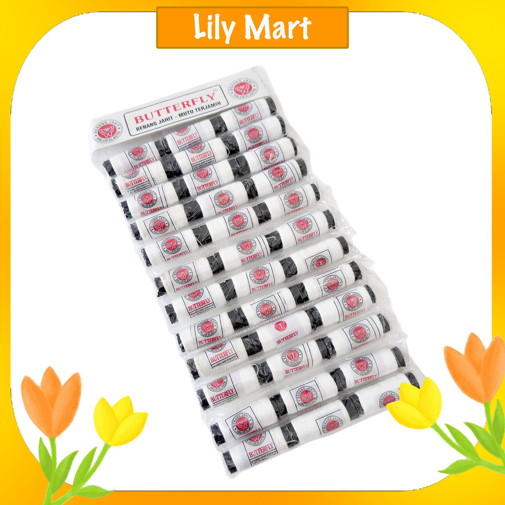Benang Jahit Ecer Merk Butterfly Benang Jahit Butterfly Warna Warni Premium