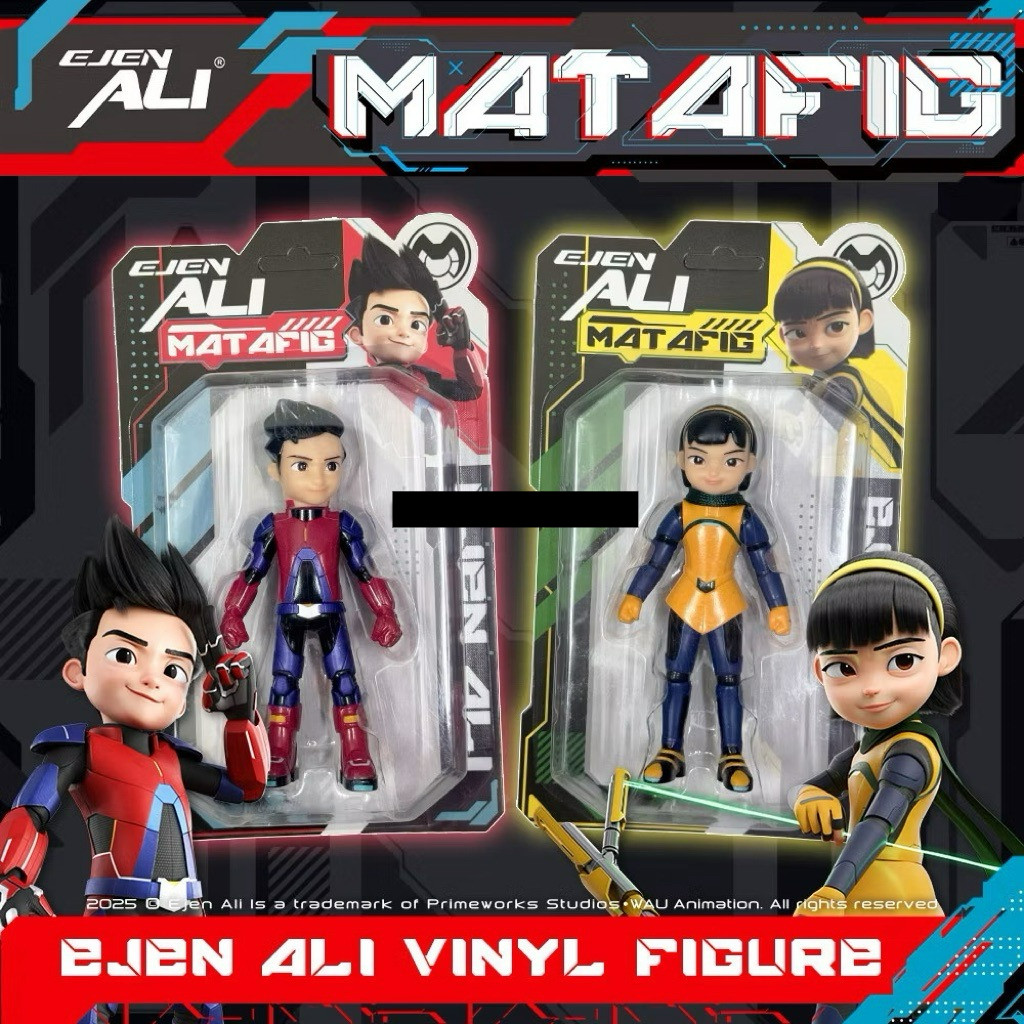 Ejen Ali Vinyl Figures Model MATAFIG Ejen Alicia Gift Decoration Toy Patung Aksi Ejen Ali Collection