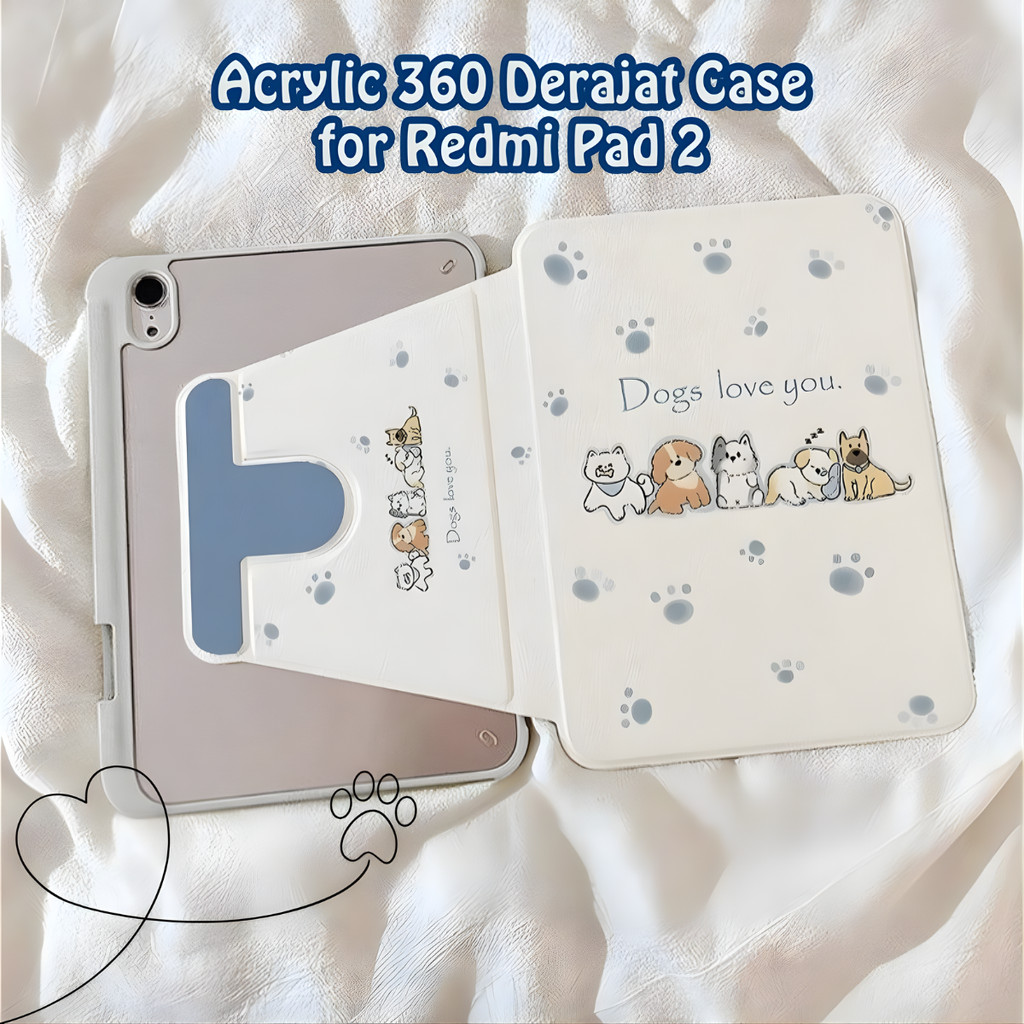 Cute Case Acrylic Rotasi 360 Derajat For Xiaomi Pad 8/8 Pro 7/7 Pro Redmi Pad 2 Pro / Pad Pro Poco P
