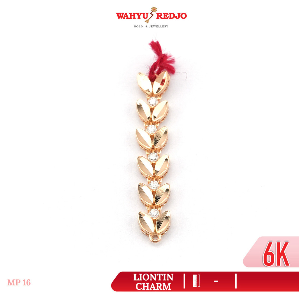 Liontin Emas Daun Model Mata Polos isi 6 Daun 6k Wahyu Redjo Pameran