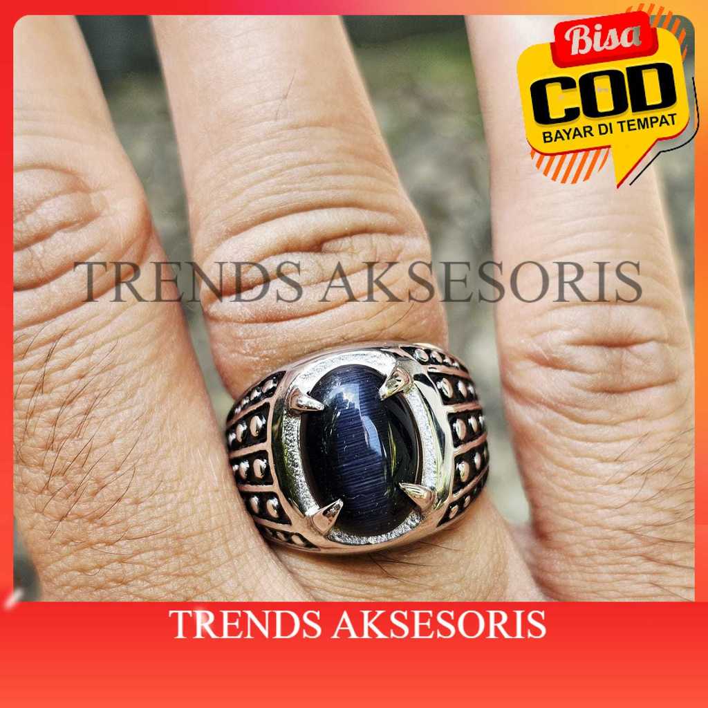 [TRENDS COD]. Cincin Batu Akik Cat Eye Hitam ukuran Kecil Mini Simpel Size Minimalis, Special Ring T