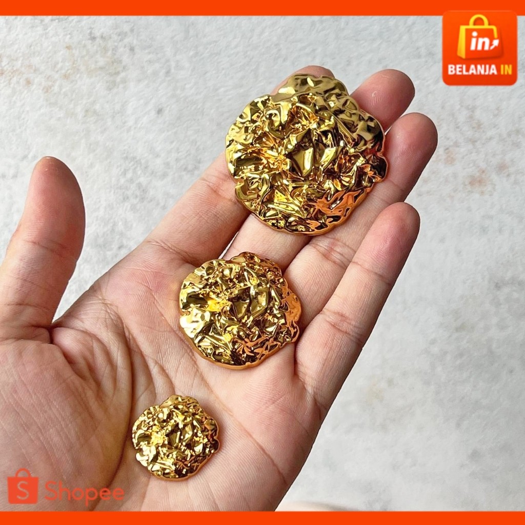 Alloy Shank Button Kancing Korea Hias Gamis Kemeja Kancing Besar Gold Modern