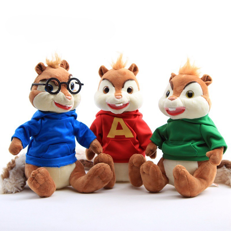 Movie Toys Alvin and the ipmunks Plush Doll Squirrel Cute ipmunks Cartoon Animal Stuffed Theodore Si