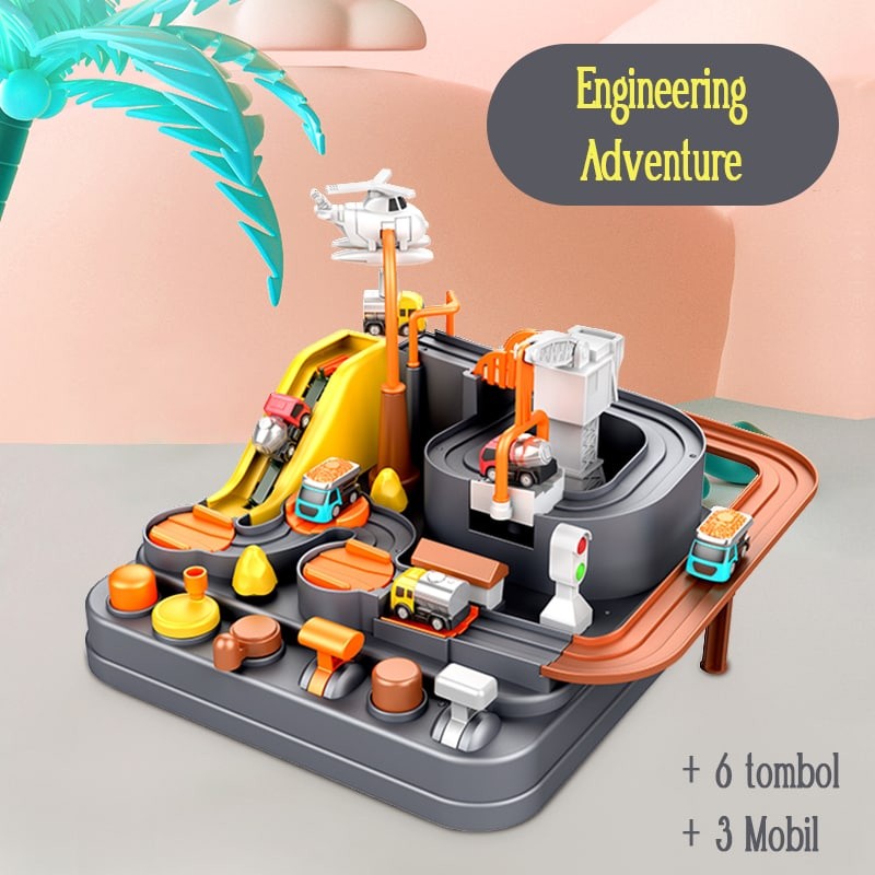 Shinici Store - Mini Car Adventure / engineering/ animals - mainan track puzzle