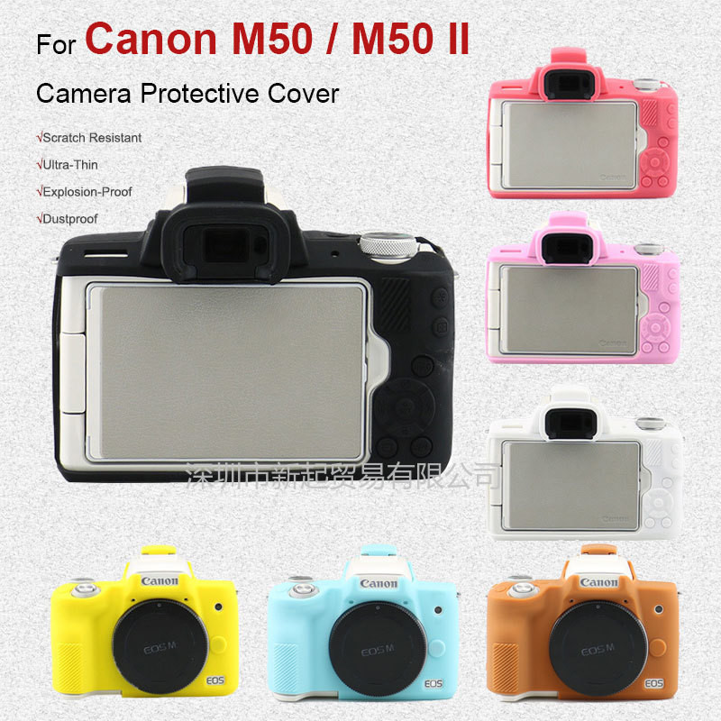 Casing Silikon untuk Kamera Canon EOS M50, M50II, M50 MarkII, Mark2, Mark II, Casing Pelindung Kamer
