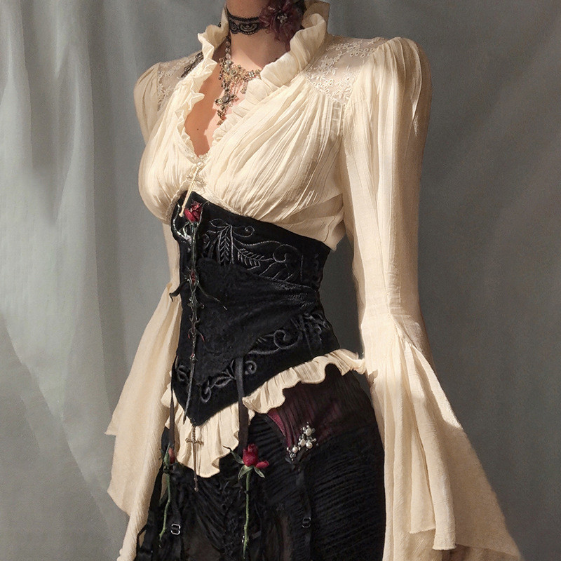 Collared Palace Style Long Sleeve Blouse Autumn New Songle Doll Halloween Versatile Jacket