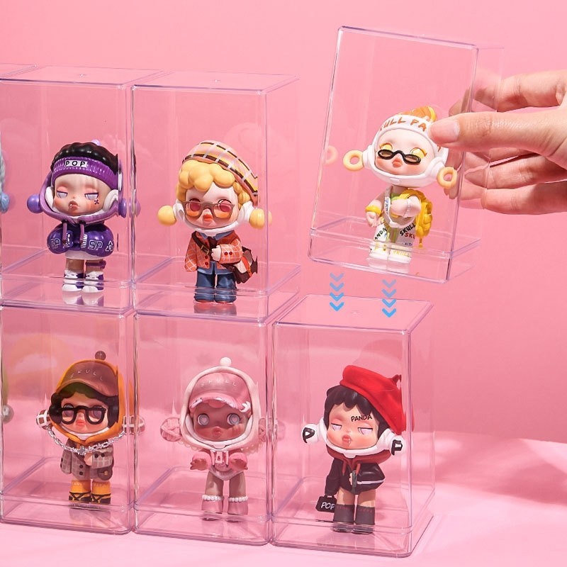 1pcs Kotak Display Penyimpanan Bening Kualitas Tinggi Figure Aksi Akrilik Bening Berdiri Kotak Displ