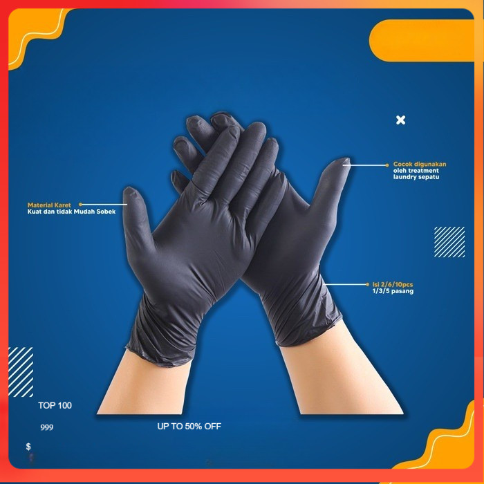 Sarung tangan latex / Sarung tangan karet hitam