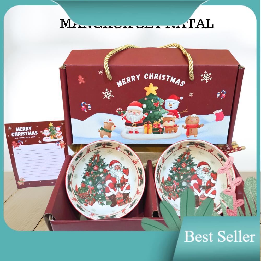 Hampers Mangkok Set Natal Premium / Christmas Gift Set Natal Mangkok / Bingkisan Elegan Keluarga kad