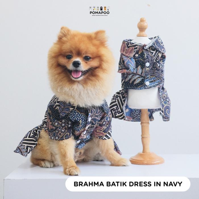 POMAPOO - Kemeja Kucing dan Kemeja Anjing Brahma Batik - DRESS NAVY, BRAHMA - XXXL