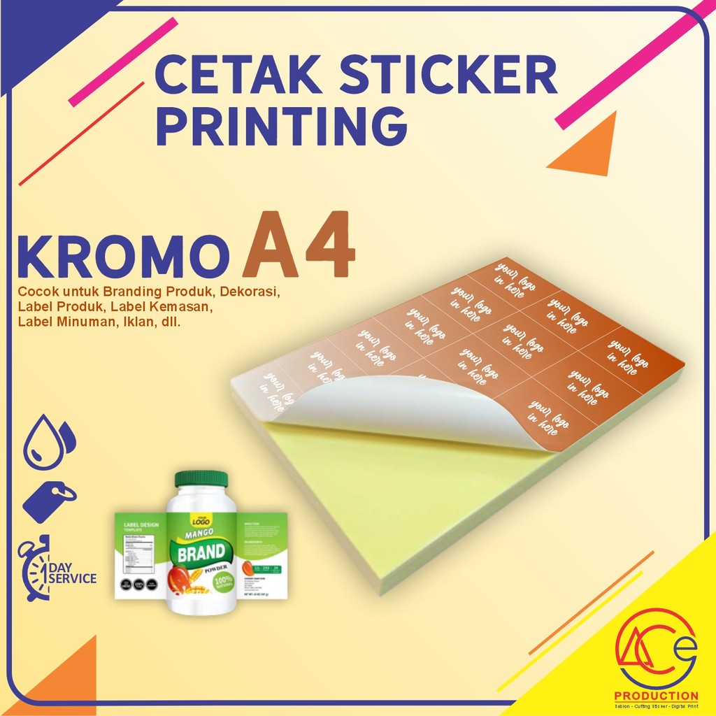 CETAK STIKER KROMO A4 STIKER LABEL STICKER LABEL PRODUK KROMO