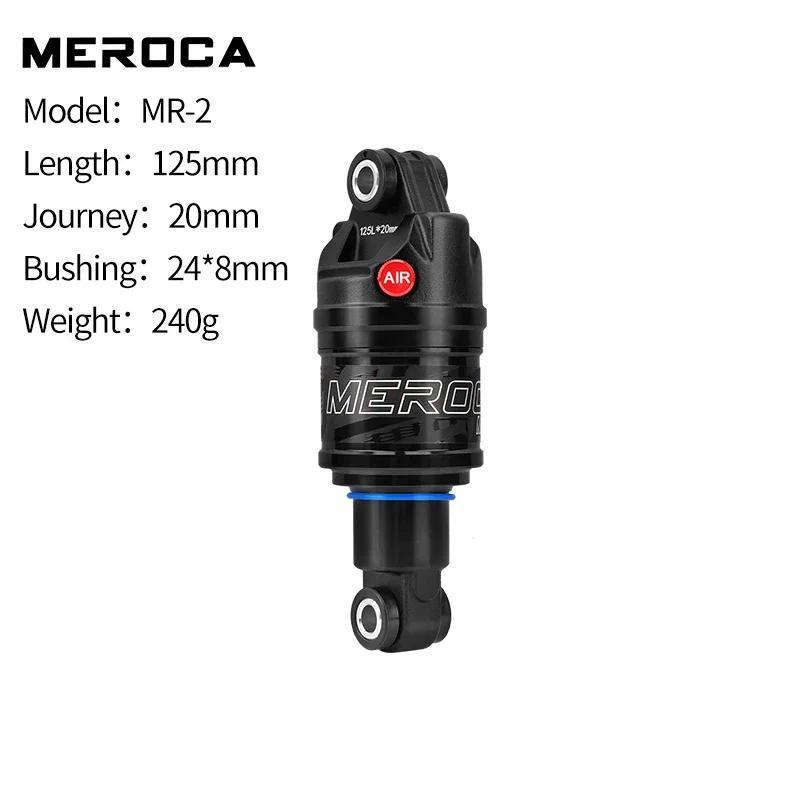 MEROCA Bicycle Air Shock Absorber 165mm/190mm Length Adjustable Air Pressure Mountain Bike Air Shock